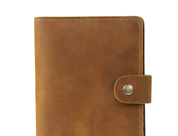 Cool Leather Mens Small Passport Wallet Slim billfold Travel Wallets for Men