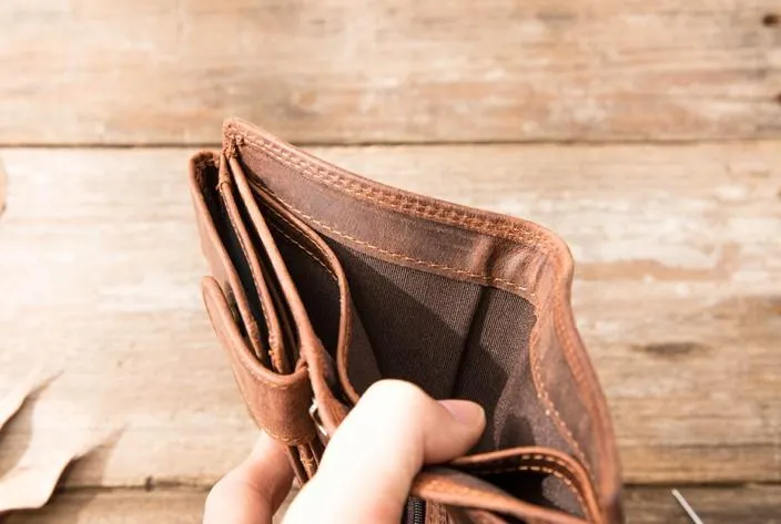 Cool Leather Mens Small Wallets Bifold Vintage Slim billfold Wallet for Men