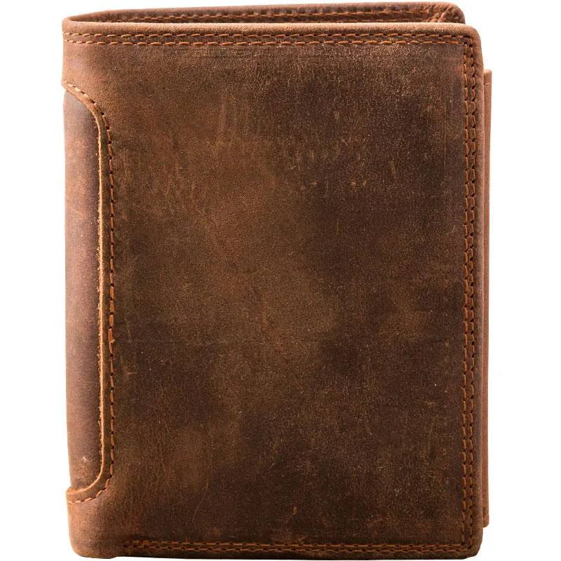 Cool Leather Mens Small Wallets Bifold Vintage Slim billfold Wallet for Men