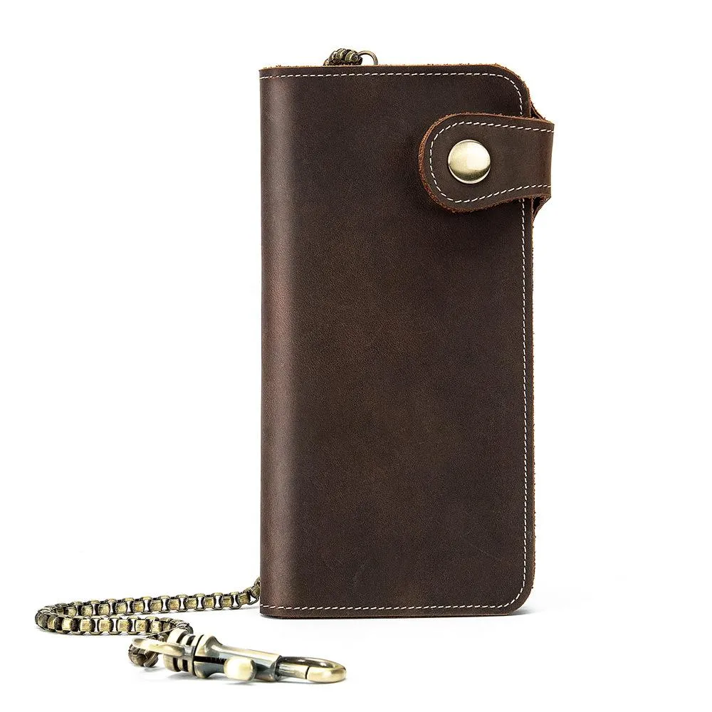 Cool Mens Leather Biker Chain Wallet Chain Wallet Long Biker Wallet for Men