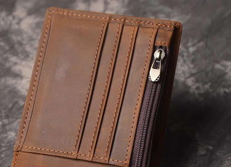 Cool RFID Leather Mens Bifold Small Wallet billfold Wallet Front Pocket Wallets for Men