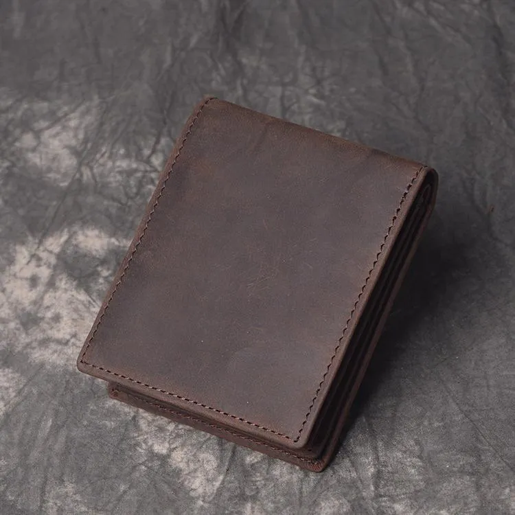 Cool RFID Leather Mens Bifold Small Wallet billfold Wallet Front Pocket Wallets for Men