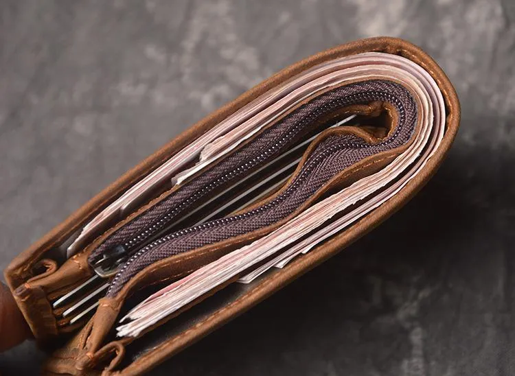 Cool RFID Leather Mens Bifold Small Wallet billfold Wallet Front Pocket Wallets for Men