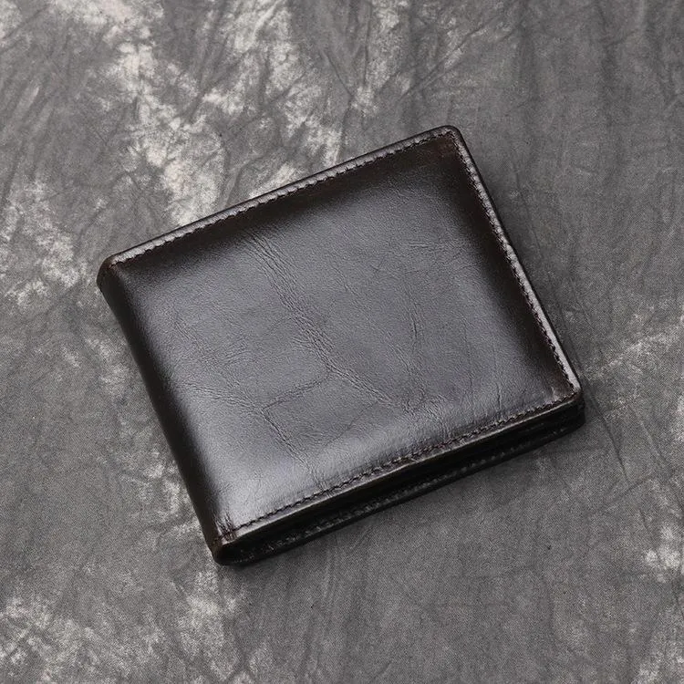 Cool RFID Leather Mens Bifold Small Wallet billfold Wallet Front Pocket Wallets for Men