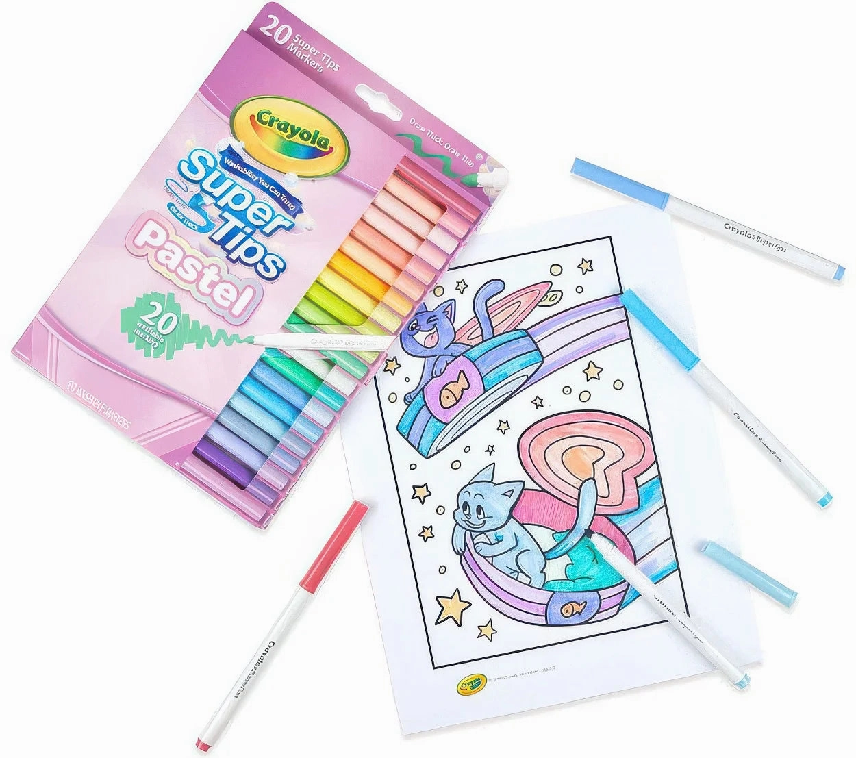 Crayola Washable Super Tips Pastel Markers 20 Count