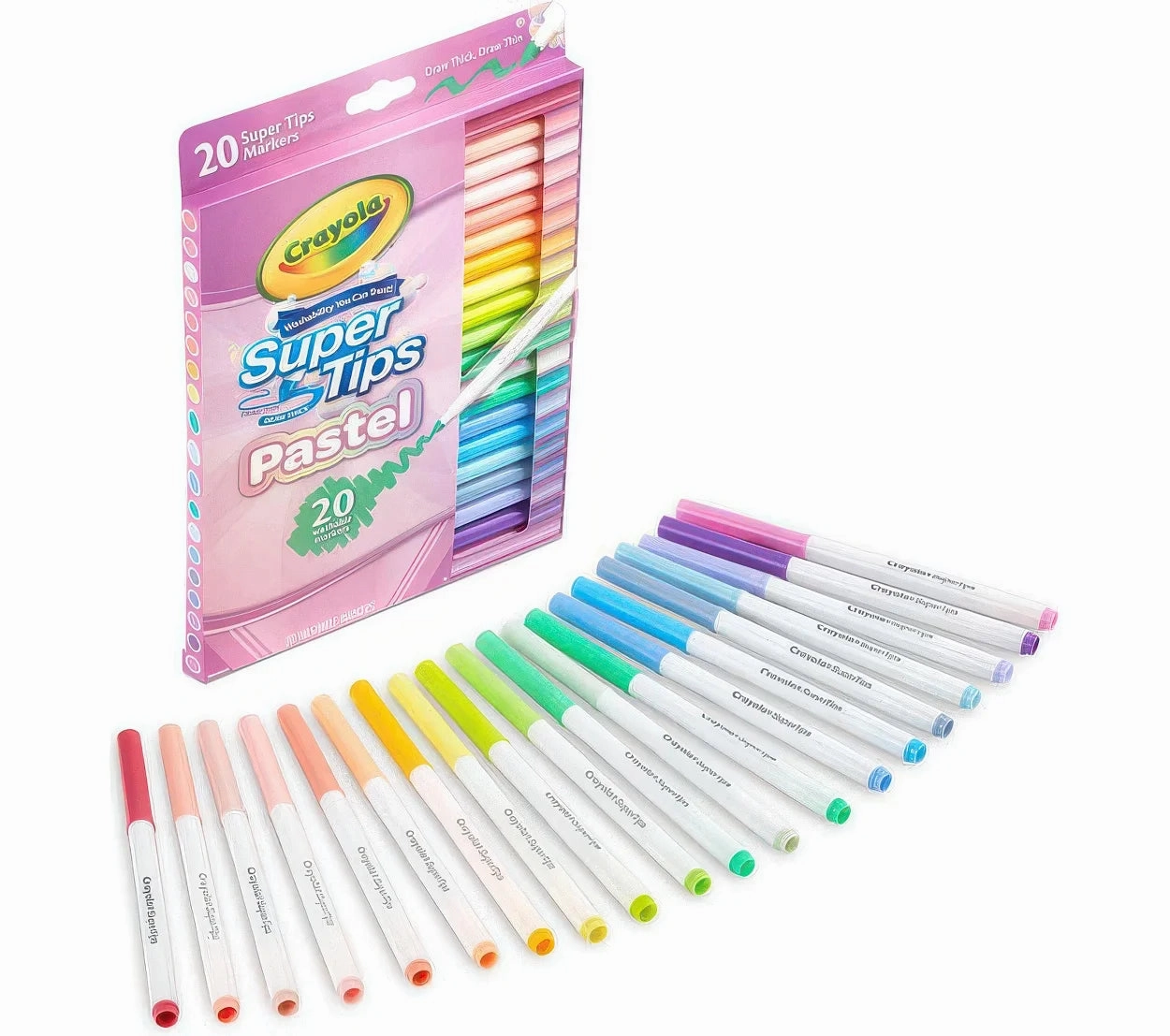 Crayola Washable Super Tips Pastel Markers 20 Count