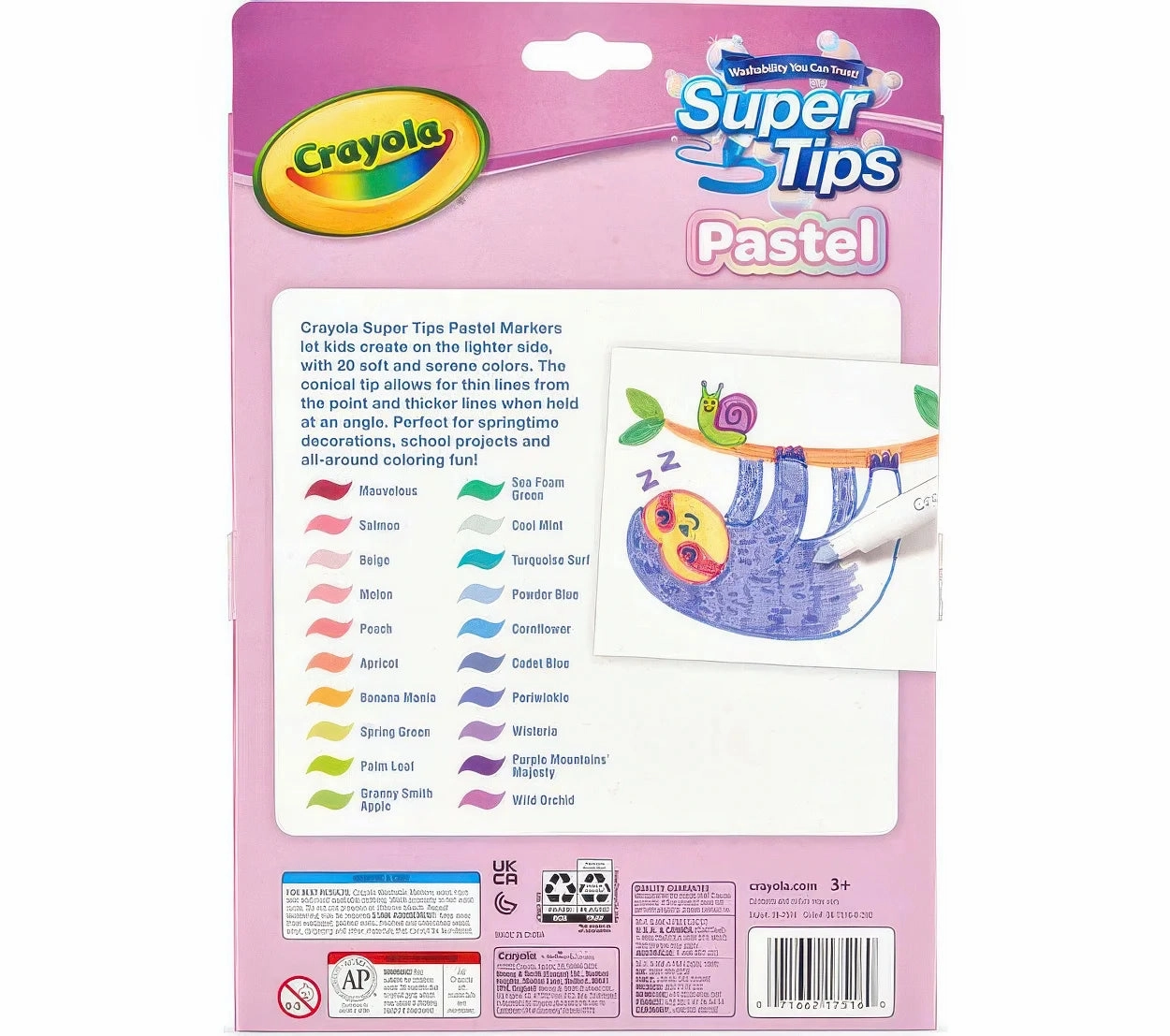 Crayola Washable Super Tips Pastel Markers 20 Count
