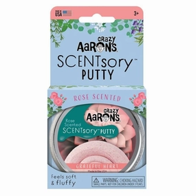Crazy Aaron's Thinking Putty - SCENTsory Putty Grateful Heart Rose Scented 2.75" Tin