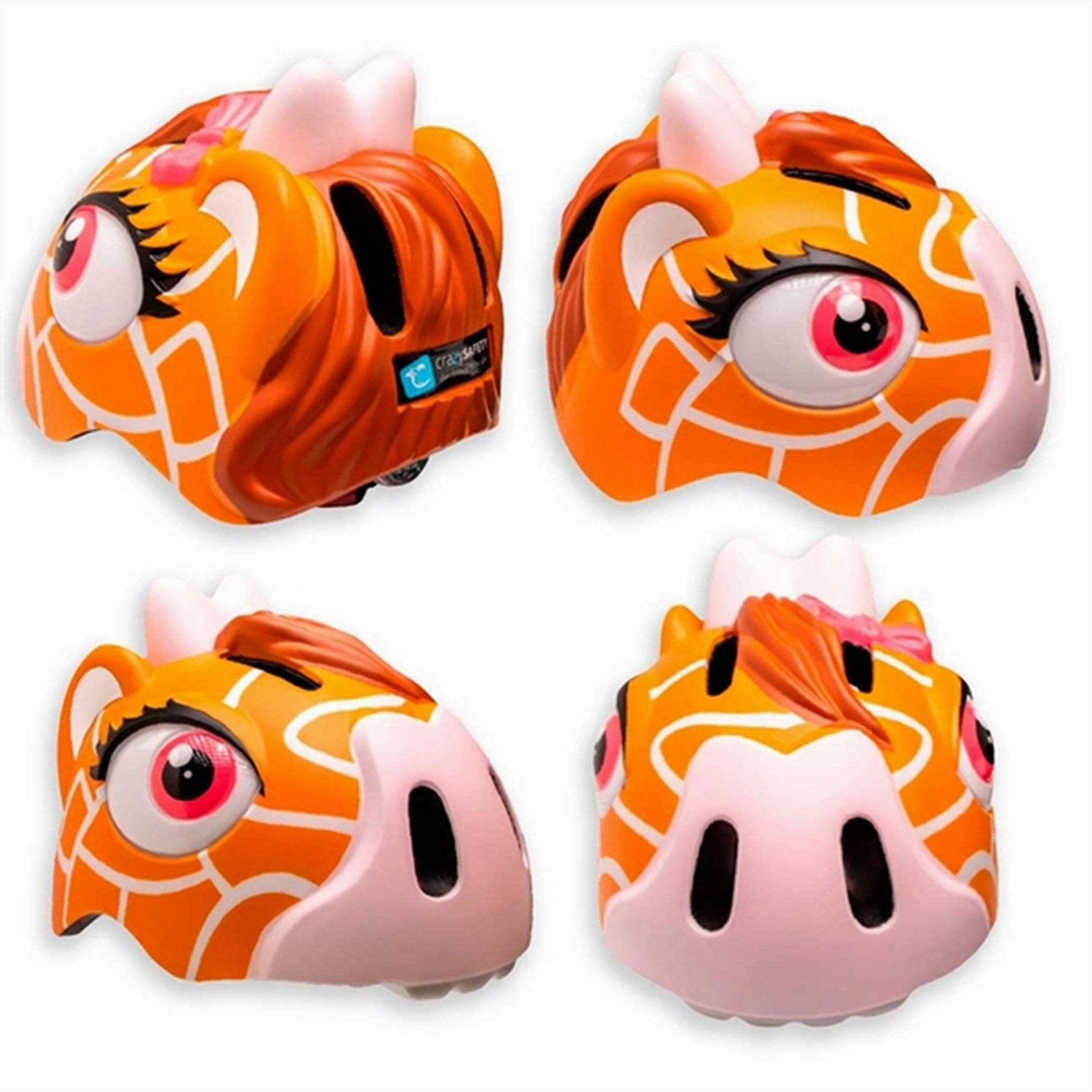 Crazy Safety Giraffe Bicycle Helmet Brown