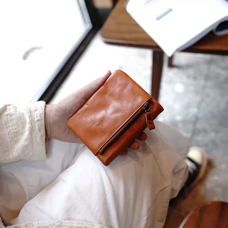Cute Green Leather Womens Billfold Wallet Classic Vertical Small Wallet For Women