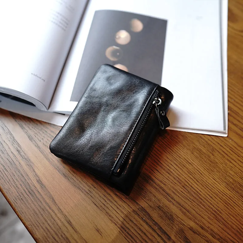 Cute Green Leather Womens Billfold Wallet Classic Vertical Small Wallet For Women