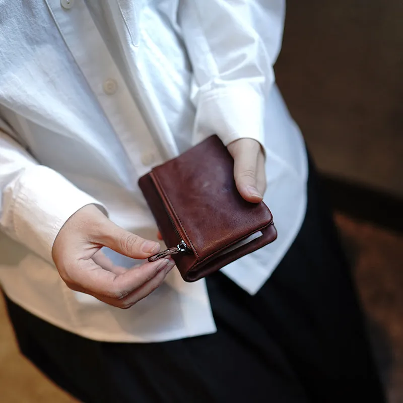 Cute Green Leather Womens Billfold Wallet Classic Vertical Small Wallet For Women