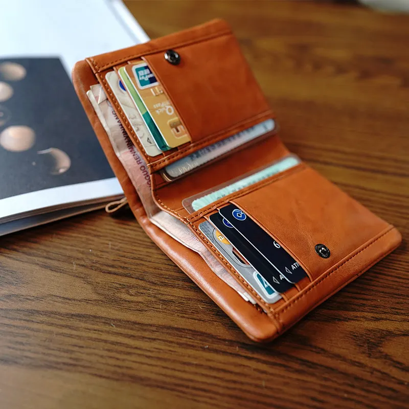Cute Green Leather Womens Billfold Wallet Classic Vertical Small Wallet For Women