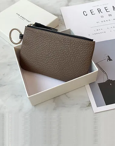 Cute Pink Leather Small Change Wallet Women Keychain with Wallet Zipper Coin Wallet For Women