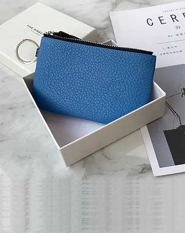 Cute Pink Leather Small Change Wallet Women Keychain with Wallet Zipper Coin Wallet For Women