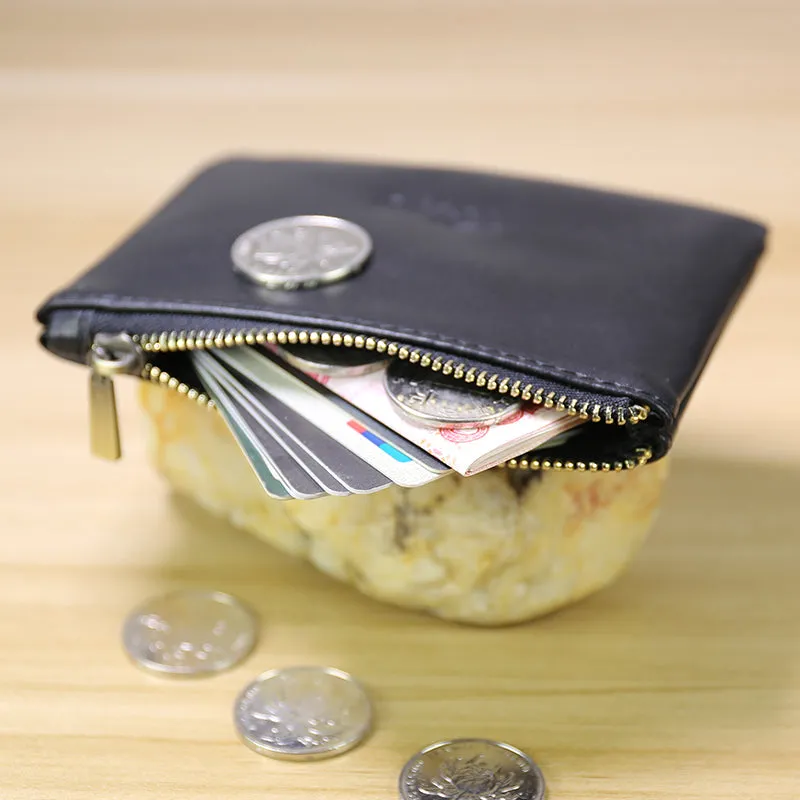 Cute Women Blue Leather Mini Zip Coin Wallet Change Wallet Zipper Change Wallet For Women