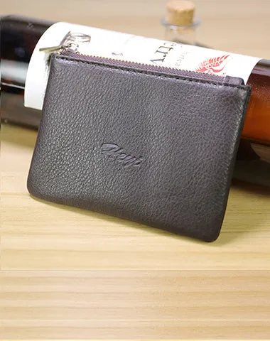 Cute Women Blue Leather Mini Zip Coin Wallet Change Wallet Zipper Change Wallet For Women