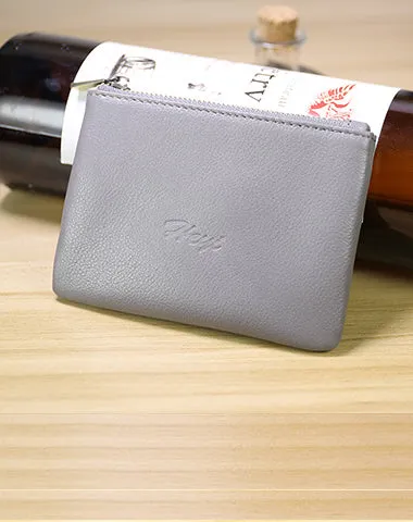 Cute Women Blue Leather Mini Zip Coin Wallet Change Wallet Zipper Change Wallet For Women