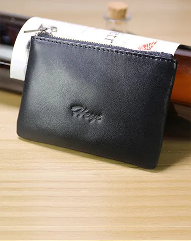 Cute Women Blue Leather Mini Zip Coin Wallet Change Wallet Zipper Change Wallet For Women