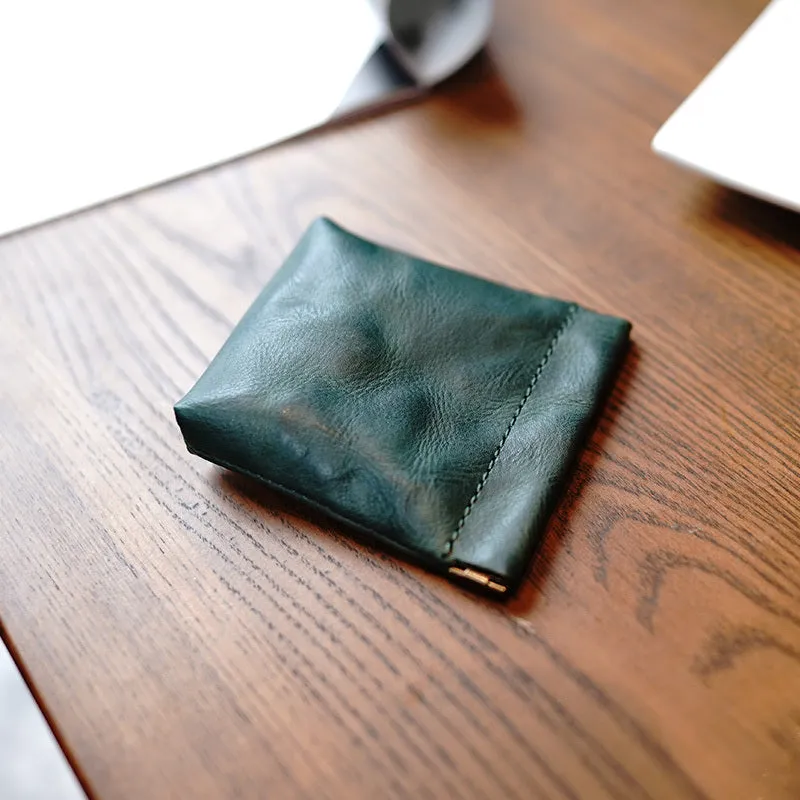 Cute Women Brown Leather Change Wallet Slim Coin Wallets Headphone Case Cord Organizer For Women