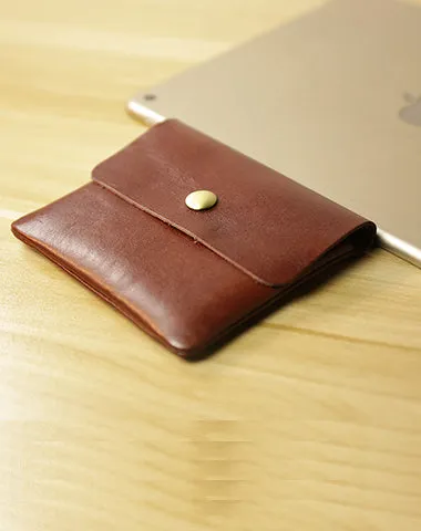 Cute Women Brown Leather Mini Coin Wallet Love Rose Change Wallet For Women