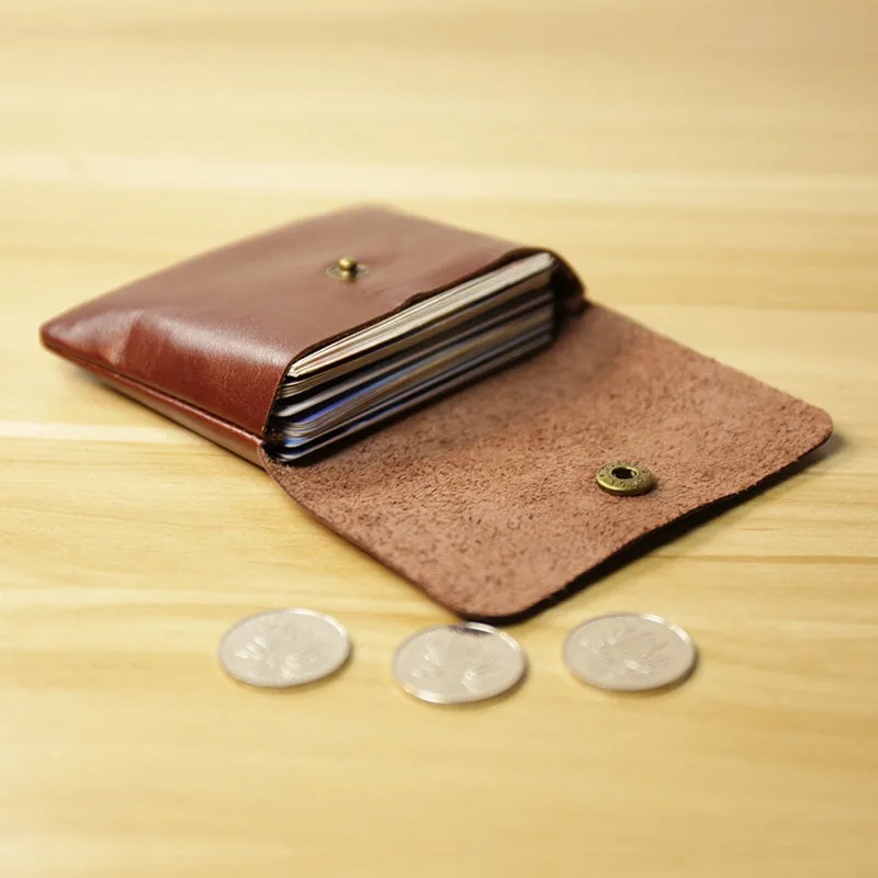 Cute Women Brown Leather Mini Coin Wallet Love Rose Change Wallet For Women