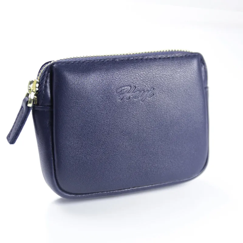Cute Women Brown Leather Mini Zip Billfold Wallet Coin Wallet Small Zip Change Wallets For Women