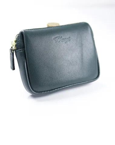 Cute Women Brown Leather Mini Zip Billfold Wallet Coin Wallet Small Zip Change Wallets For Women