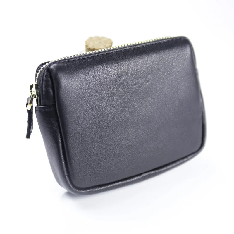 Cute Women Brown Leather Mini Zip Billfold Wallet Coin Wallet Small Zip Change Wallets For Women