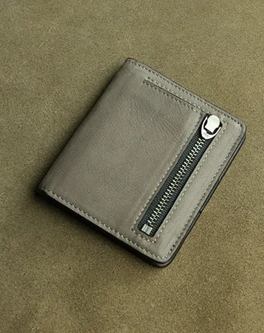 Cute Women Camel Leather Small Bifold Wallet Billfold Wallet with Coin Pocket For Women