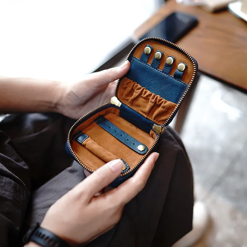 Cute Women Coffee Leather Small Jewelry Organizer Mini Jewelry Portable Jewelry Storage Box For Women