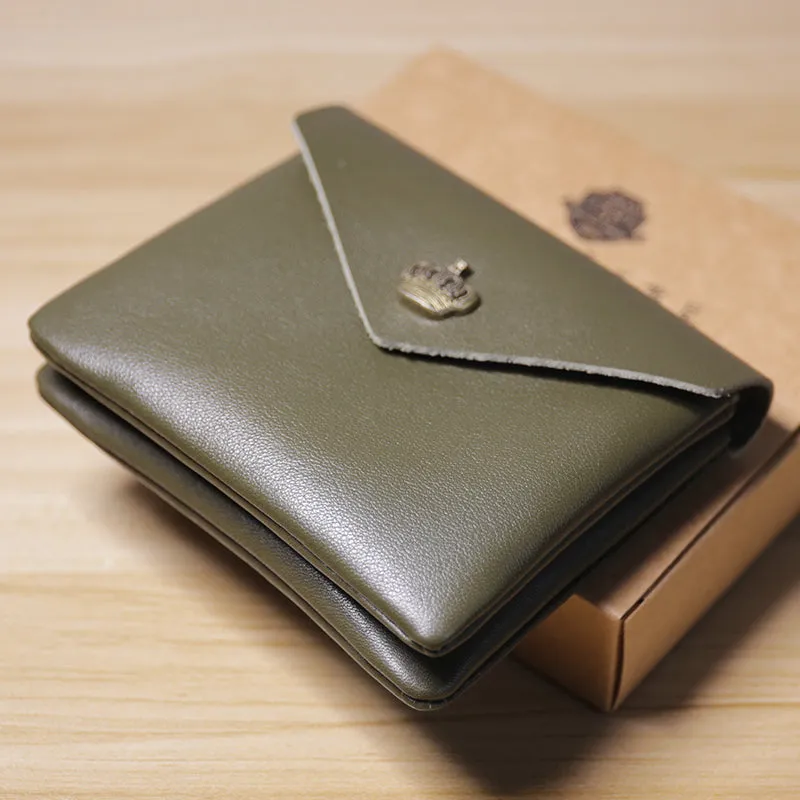 Cute Women Crown Red Leather Mini Billfold Wallet Coin Wallets Slim Change Wallets For Women