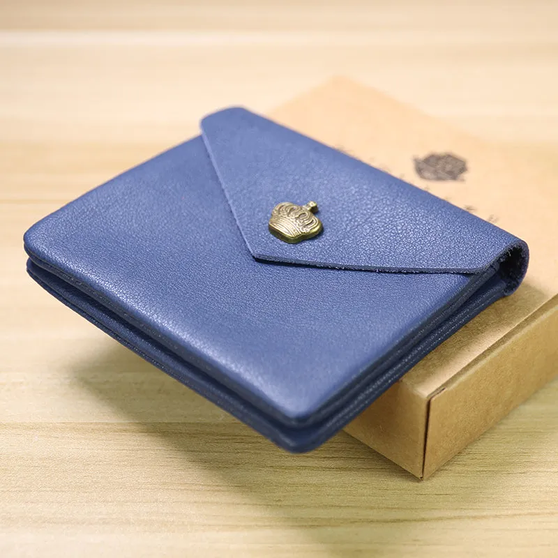 Cute Women Crown Red Leather Mini Billfold Wallet Coin Wallets Slim Change Wallets For Women