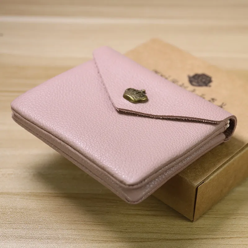Cute Women Crown Red Leather Mini Billfold Wallet Coin Wallets Slim Change Wallets For Women