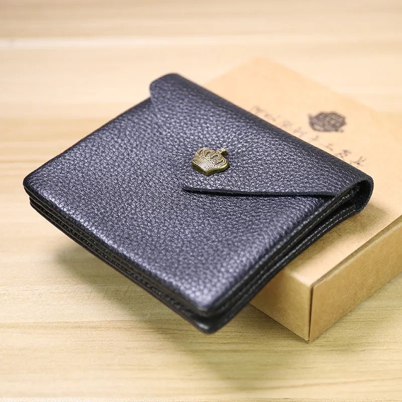 Cute Women Crown Red Leather Mini Billfold Wallet Coin Wallets Slim Change Wallets For Women