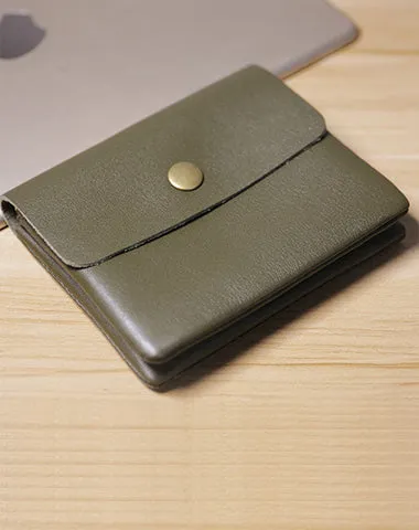 Cute Women Dark Brown Leather Mini Zip Coin Wallets Change Wallets Slim Billfold Wallet For Women