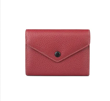 Cute Women Envelope Yellow Leather Small Wallet Billfold Envelope Small Wallet For Ladies