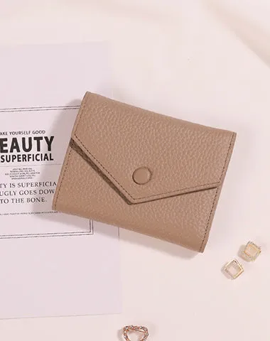 Cute Women Envelope Yellow Leather Small Wallet Billfold Envelope Small Wallet For Ladies