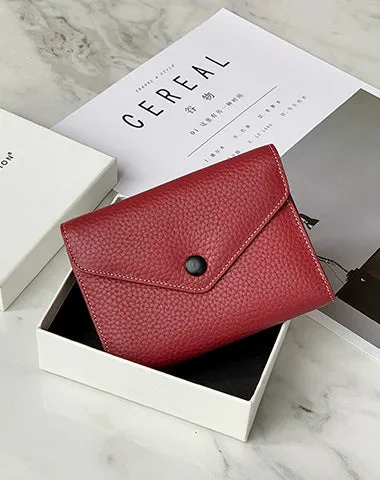 Cute Women Envelope Yellow Leather Small Wallet Billfold Envelope Small Wallet For Ladies