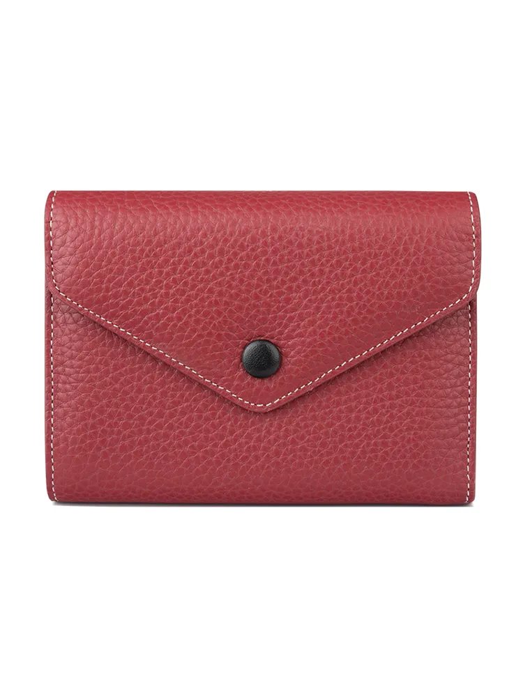 Cute Women Envelope Yellow Leather Small Wallet Billfold Envelope Small Wallet For Ladies