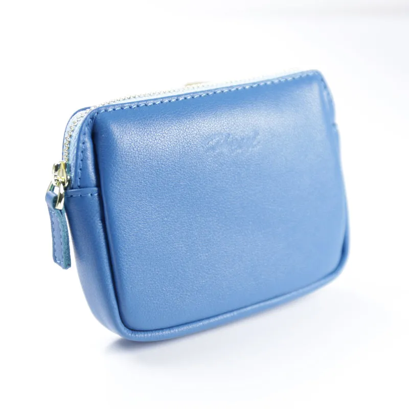 Cute Women Green Leather Mini Zip Billfold Wallet Coin Wallet Small Zip Change Wallets For Women