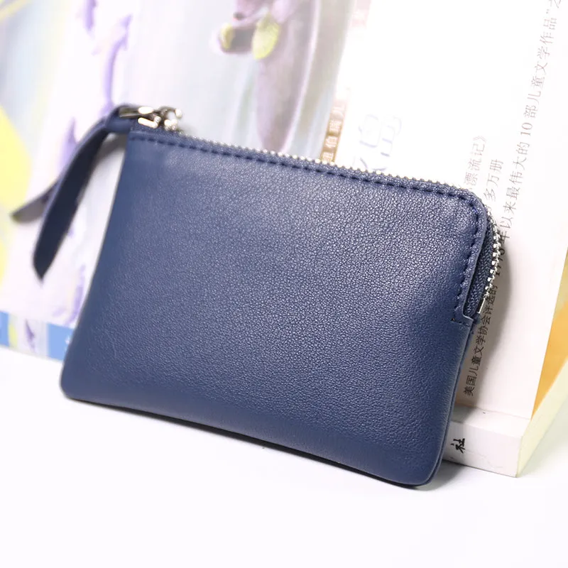 Cute Women Leather Mini Zip Coin Wallet Pink Coin Wallets Small Slim Zip Change Wallet For Women