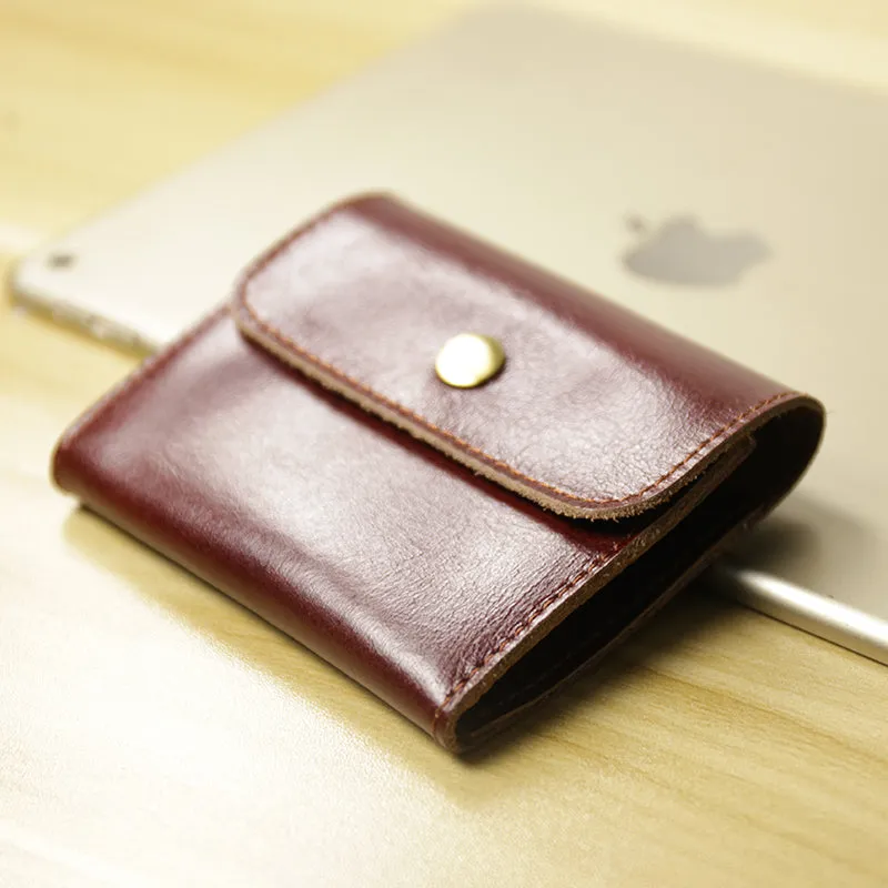 Cute Women Leather Mini Zip Coin Wallet Red Brown Change Wallets Slim Billfold Wallet For Women