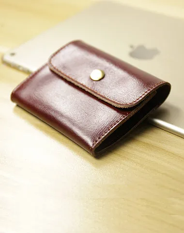 Cute Women Leather Mini Zip Coin Wallet Red Brown Change Wallets Slim Billfold Wallet For Women