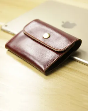Cute Women Leather Mini Zip Coin Wallet Red Brown Change Wallets Slim Billfold Wallet For Women