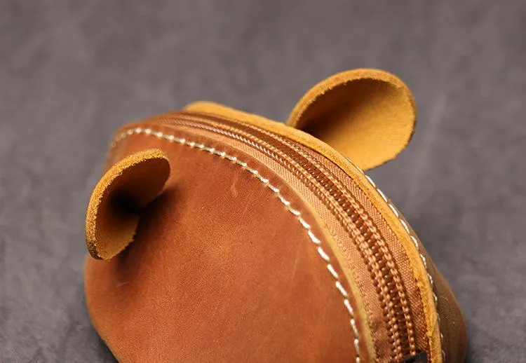 Cute Women Leather Mouse Coin Purse Coin Pouch Change Zipper Holder for Women