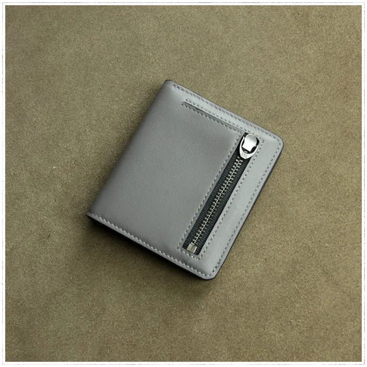 Cute Women Navy Leather Small Bifold Wallet Billfold Wallet with Coin Pocket For Women