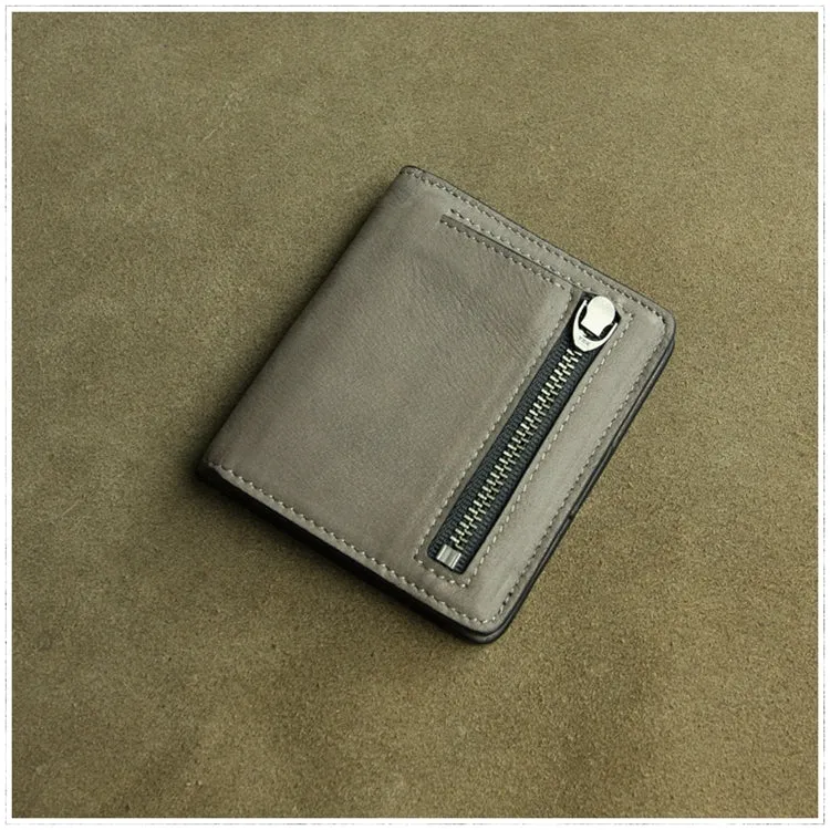 Cute Women Navy Leather Small Bifold Wallet Billfold Wallet with Coin Pocket For Women