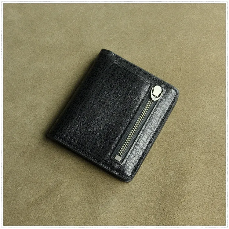 Cute Women Navy Leather Small Bifold Wallet Billfold Wallet with Coin Pocket For Women