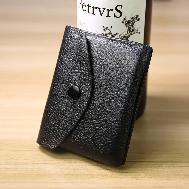 Cute Women Pink Leather Mini Billfold Wallet Handmade Coin Wallets Slim Change Wallets For Women
